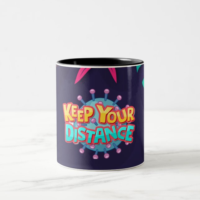 keep away Two-Tone coffee mug (Center)