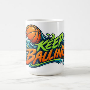 Keep Balling Basketball Waves Coffee Mug