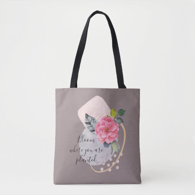Keep blooming Floral Collage Tote Bag (Front)