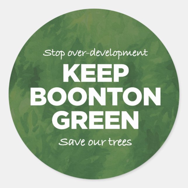 Keep Boonton Green Classic Round Stickers (Front)
