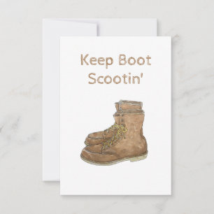 Keep boot scootin' thank you card
