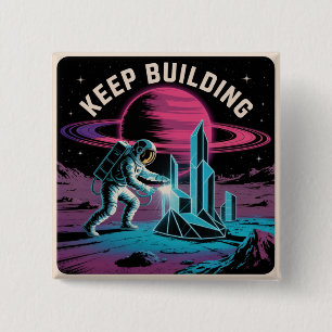 Keep Building 15 Cm Square Badge