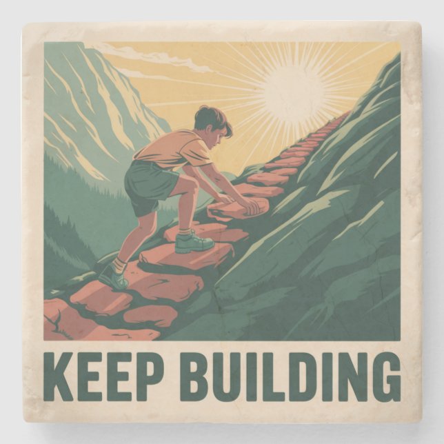 Keep Building Stone Coaster (Front)