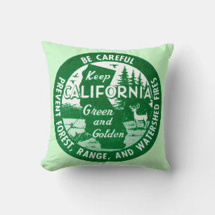 Keep California Green and Golden Cushion