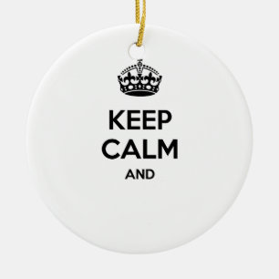 Keep calm and ... add your own text here! ceramic tree decoration