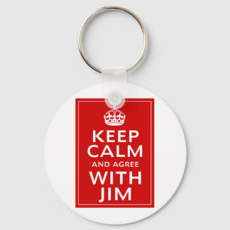 Keep Calm And Agree With Jim Key Ring