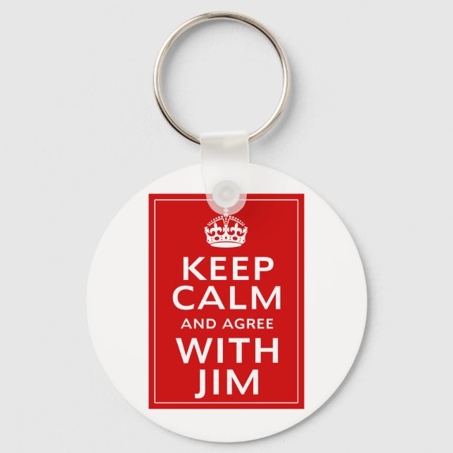 Keep Calm And Agree With Jim Key Ring (Front)