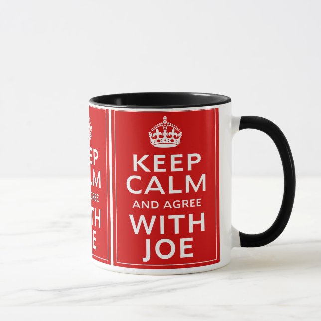 Keep Calm And Agree With Joe Mug (Right)