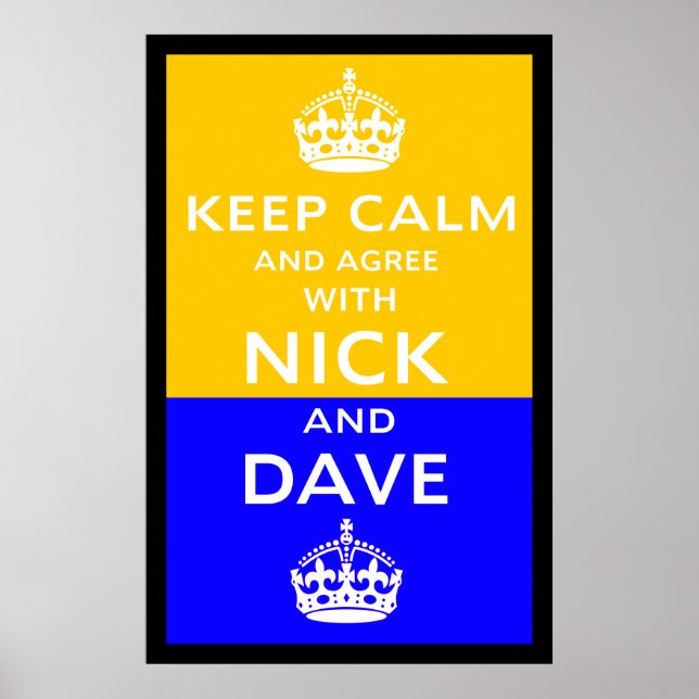 Keep Calm And Agree With Nick And Dave Poster (Front)