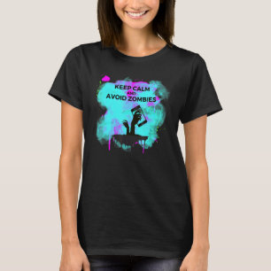 Keep Calm And Avoid Zombies Tech Zombie Apocalypse T-Shirt