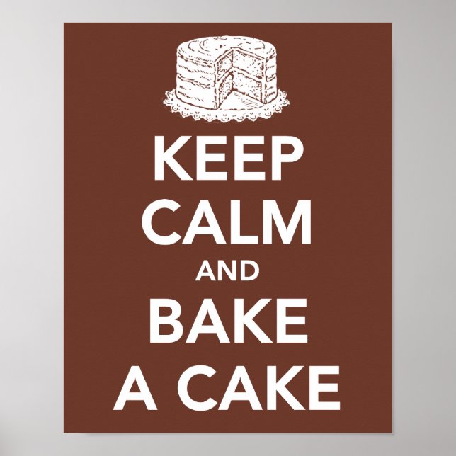Keep calm and bake a cake poster (Front)