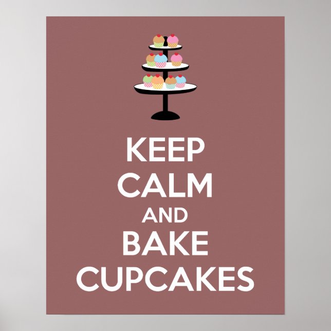 Keep Calm and Bake Cupcakes Poster Print (Front)