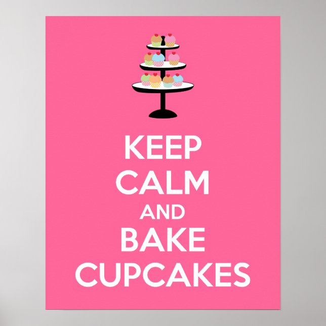 Keep Calm and Bake Cupcakes Poster Print (Front)