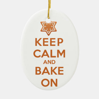 Keep Calm and Bake On Ceramic Tree Decoration