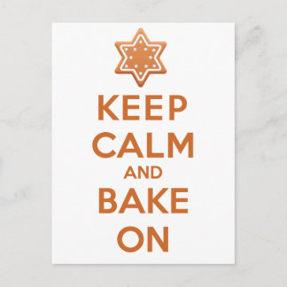 Keep Calm and Bake On Postcard