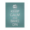 Keep Calm and Bake On Recipe Card Teal