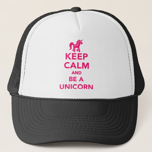 Keep calm and be a unicorn trucker hat (Front)