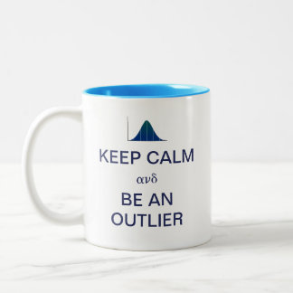 Keep Calm and Be An Outlier Statistics Two-Tone Coffee Mug