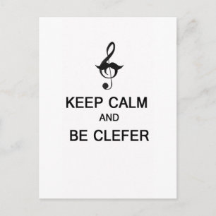 Keep calm and be clefer postcard
