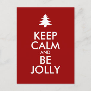 KEEP CALM and BE JOLLY Holiday Postcard