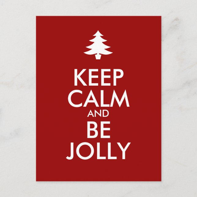 KEEP CALM and BE JOLLY Holiday Postcard (Front)