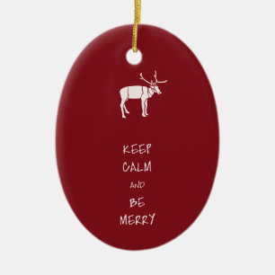 Keep Calm and Be Merry Ceramic Tree Decoration