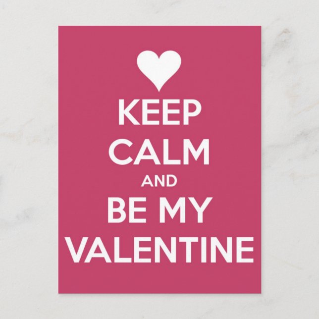Keep Calm and Be My Valentine Berry Holiday Postcard (Front)