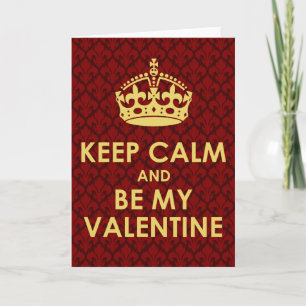 Keep Calm and Be My Valentine - Fleur-de-lys Holiday Card