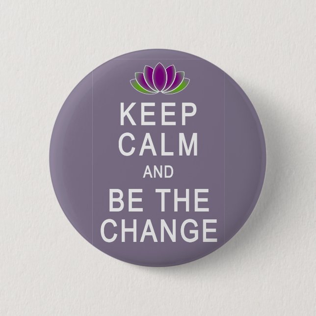 Keep Calm and Be the Change Tshirt 6 Cm Round Badge (Front)