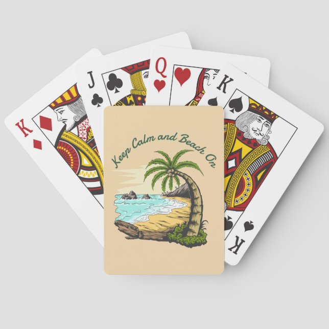 Keep Calm and Beach On Playing Cards (Back)