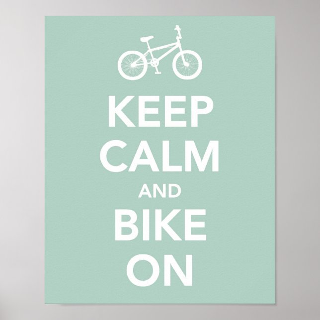 Keep calm and bike on poster (Front)