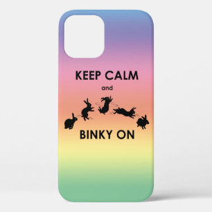 Keep Calm and Binky On iPhone 12 Case (Rainbow)
