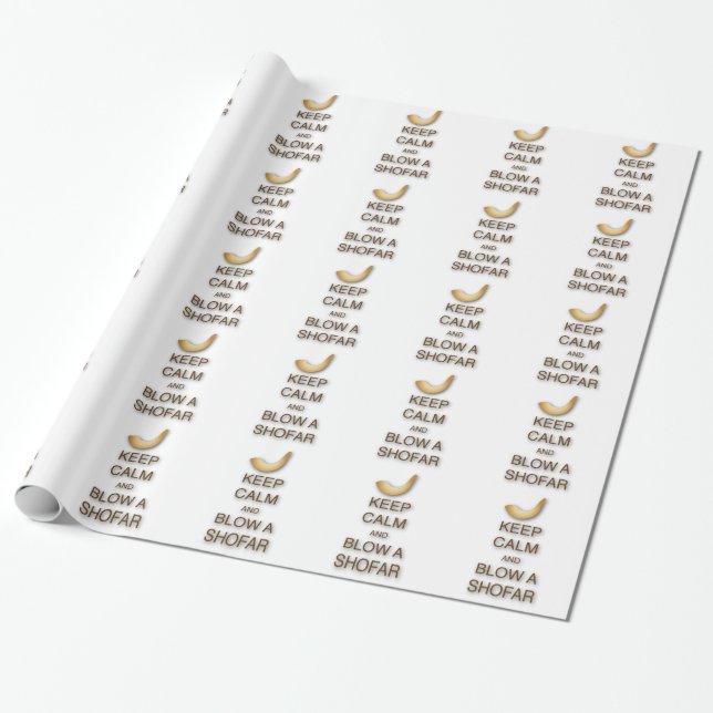 Keep Calm and Blow a Shofar wrapping paper (Unrolled)