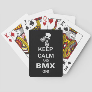 Keep Calm and BMX ON Playing Cards