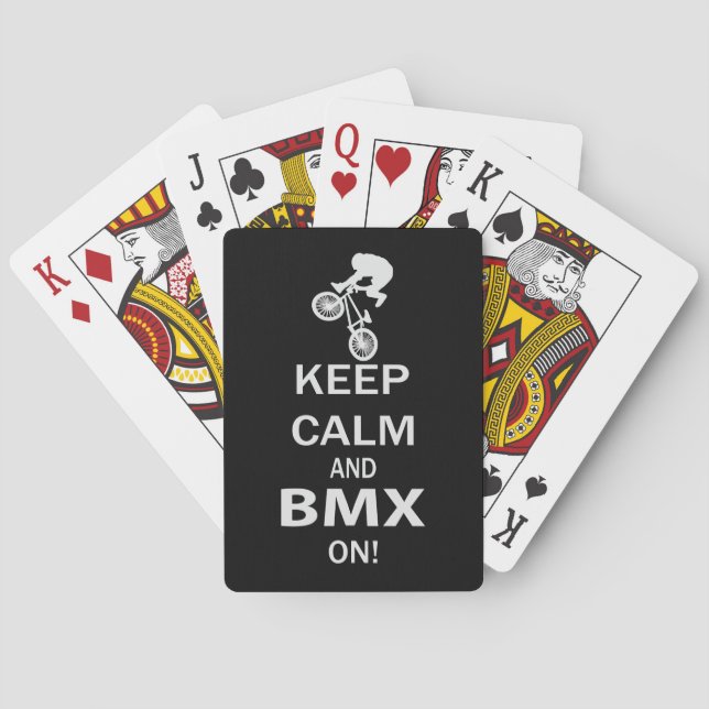 Keep Calm and BMX ON Playing Cards (Back)