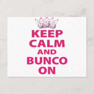 Keep Calm and Bunco On Design Postcard