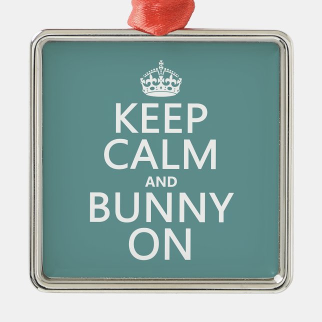 Keep Calm and Bunny On Metal Tree Decoration (Front)