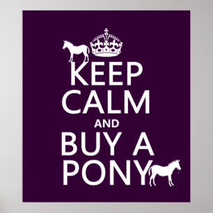 Keep Calm and Buy A Pony - all colours Poster