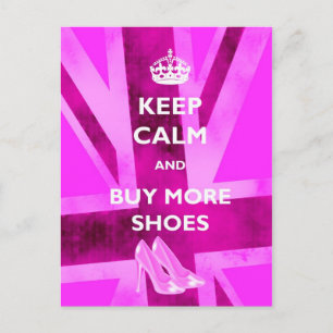 Keep Calm and Buy More Shoes Postcards