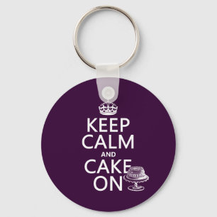 Keep Calm and Cake On Key Ring