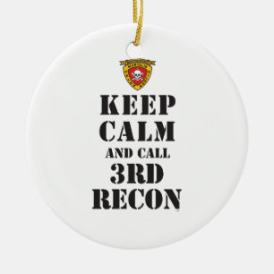 KEEP CALM AND CALL 3RD RECON CERAMIC TREE DECORATION