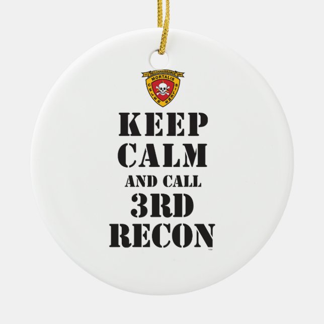 KEEP CALM AND CALL 3RD RECON CERAMIC TREE DECORATION (Front)