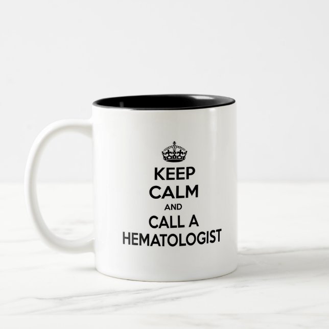 Keep Calm and Call a Haematologist Two-Tone Coffee Mug (Left)