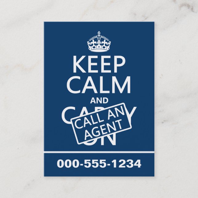 Keep Calm and Call An Agent Business Card (Front)