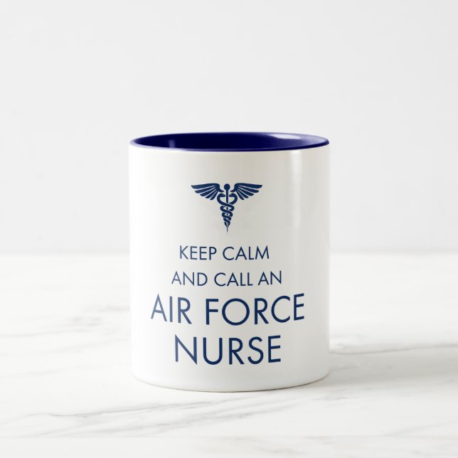 Keep Calm and Call an Air Force Nurse Two-Tone Coffee Mug (Center)