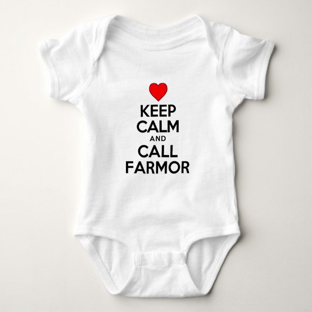 Keep Calm and Call Farmor Baby Bodysuit (Front)