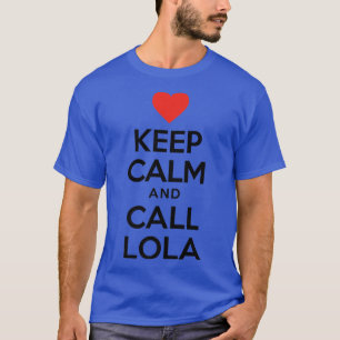 Keep Calm And Call Lola Filipino Grandmother Premi T-Shirt