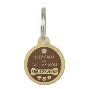 Keep Calm and Call My Mum Round Small ID Dog Tag