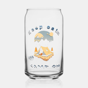 Keep calm and camp on adventure camp can glass