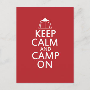 Keep Calm and Camp On Postcard